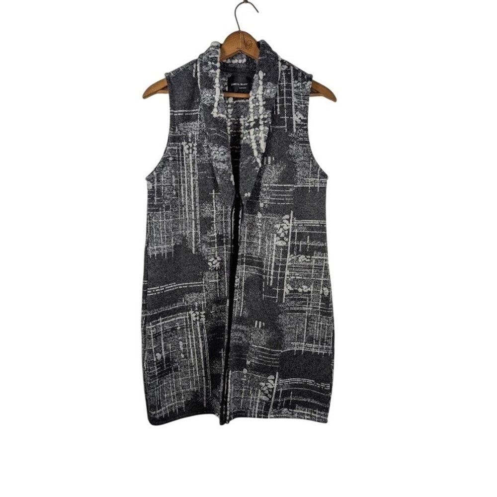 Rebecca Elliot Sweater Cardigan Large Wool Blend‎ Duster Artsy Lagenlook Vest